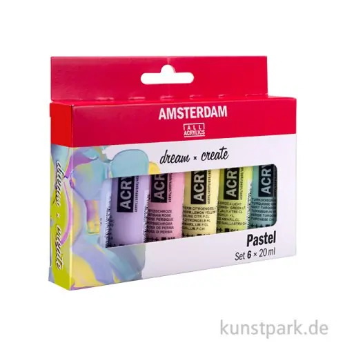 Wochenendangebot Talens AMSTERDAM Acrylfarben Set mit 6 x 20 ml - Pastellfarben